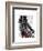 Zebra with Top Hat and Bow Tie 1, Sideways-Fab Funky-Framed Art Print