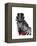 Zebra with Top Hat and Bow Tie 1, Sideways-Fab Funky-Framed Stretched Canvas