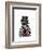 Zebra with Top Hat and Bow Tie 2, Forwards-Fab Funky-Framed Art Print