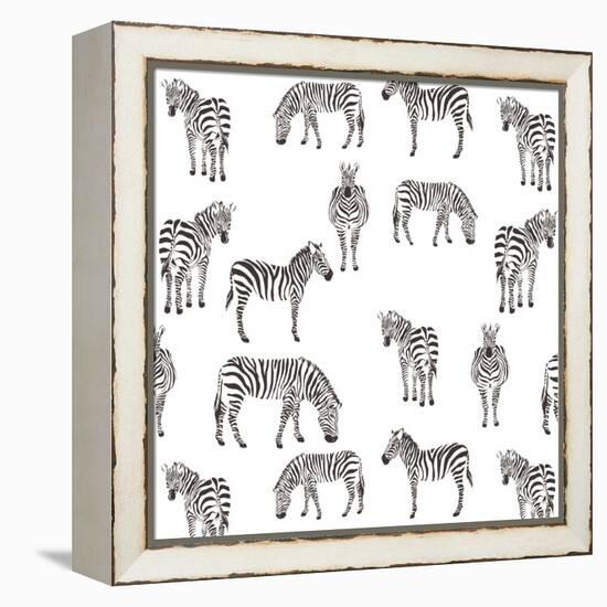 Zebra Zebra V2-Kimberly Allen-Framed Stretched Canvas