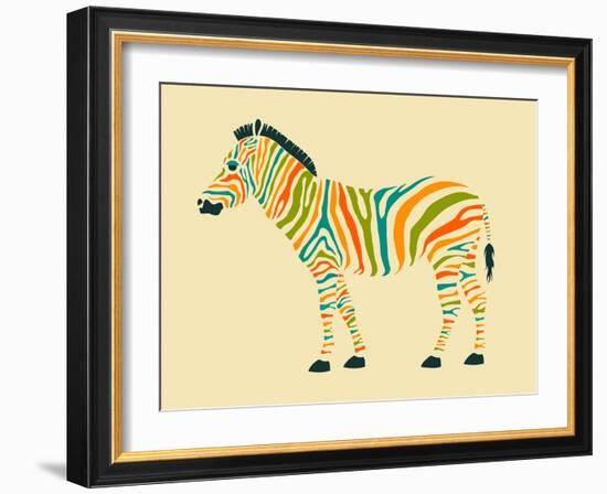 Zebra-Jazzberry Blue-Framed Art Print