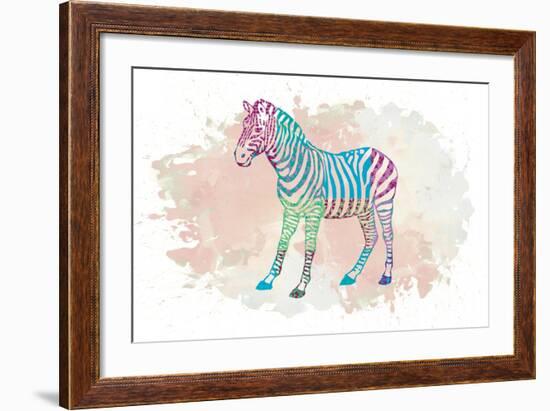 Zebra-Victoria Brown-Framed Art Print