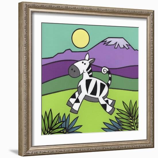 Zebra-Denny Driver-Framed Giclee Print