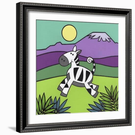 Zebra-Denny Driver-Framed Giclee Print