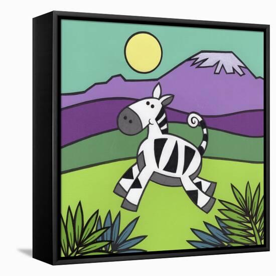 Zebra-Denny Driver-Framed Premier Image Canvas