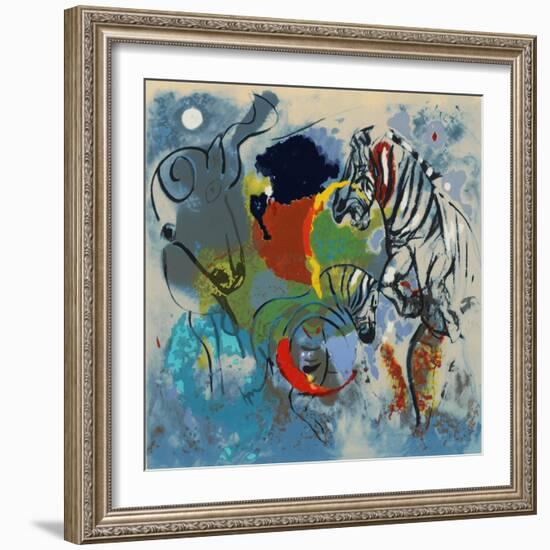 Zebras, 1988-Jane Deakin-Framed Giclee Print