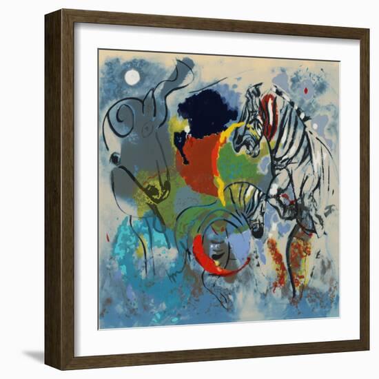 Zebras, 1988-Jane Deakin-Framed Giclee Print