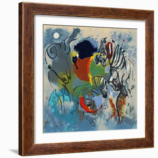 Zebras, 1988-Jane Deakin-Framed Giclee Print