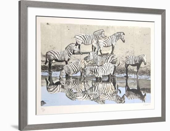 Zebras 2-Fran Bull-Framed Limited Edition