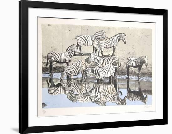 Zebras 2-Fran Bull-Framed Limited Edition