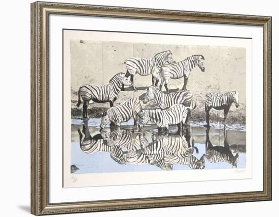 Zebras 2-Fran Bull-Framed Limited Edition