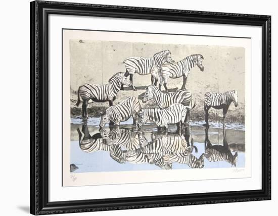 Zebras 2-Fran Bull-Framed Limited Edition