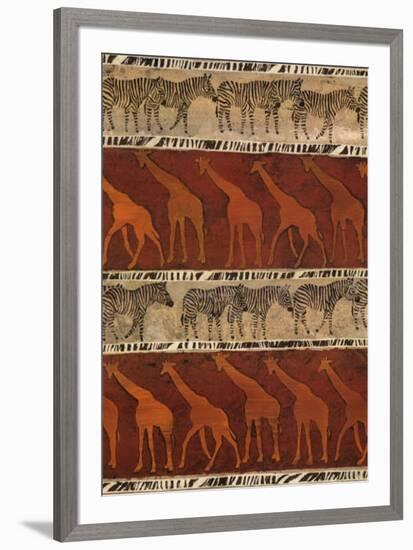 Zebras and Giraffes-Ben Ouaghrem-Framed Art Print