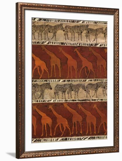 Zebras and Giraffes-Ben Ouaghrem-Framed Art Print