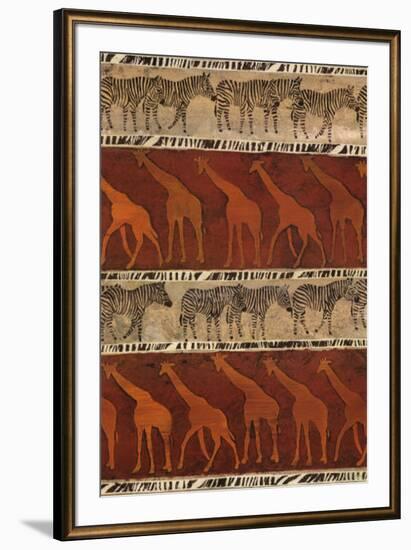 Zebras and Giraffes-Ben Ouaghrem-Framed Art Print