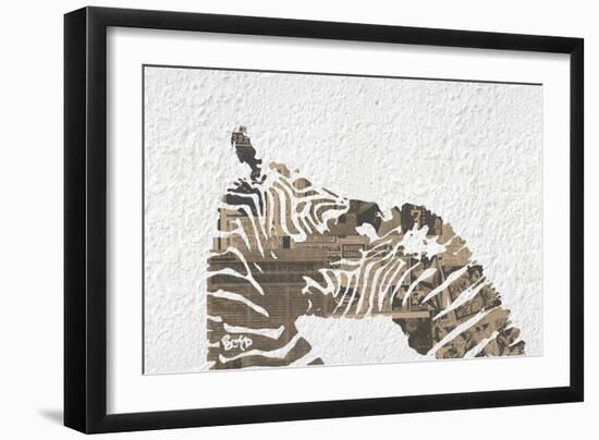 Zebras on White-Whoartnow-Framed Giclee Print