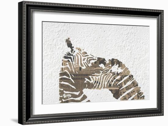 Zebras on White-Whoartnow-Framed Giclee Print