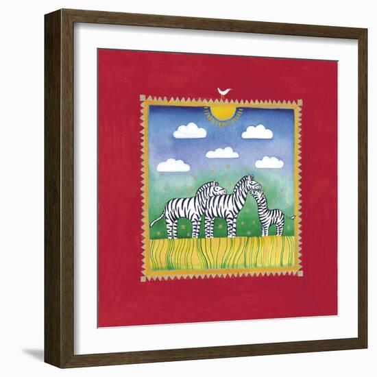 Zebras-Linda Edwards-Framed Giclee Print