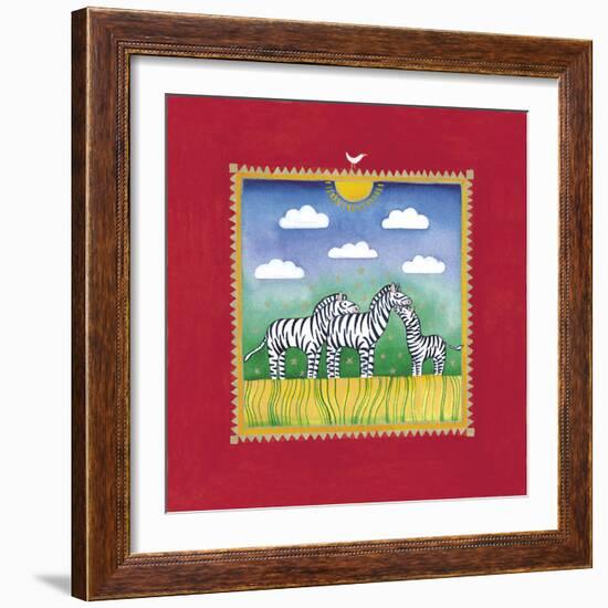 Zebras-Linda Edwards-Framed Giclee Print