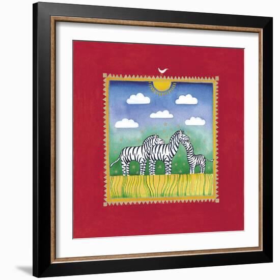 Zebras-Linda Edwards-Framed Giclee Print