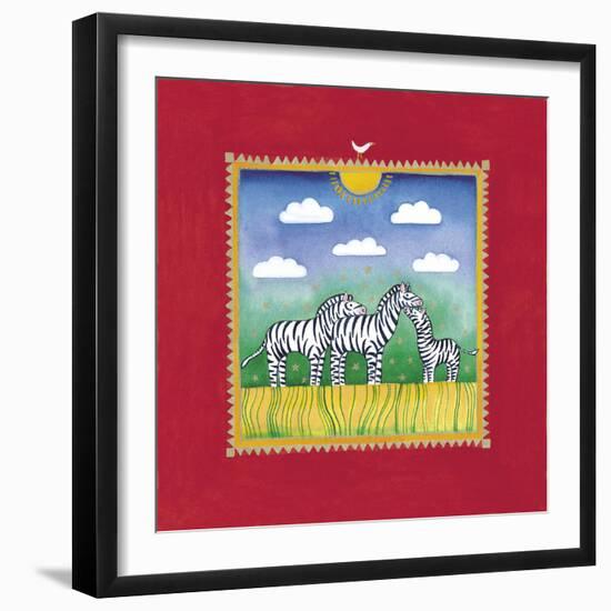 Zebras-Linda Edwards-Framed Giclee Print