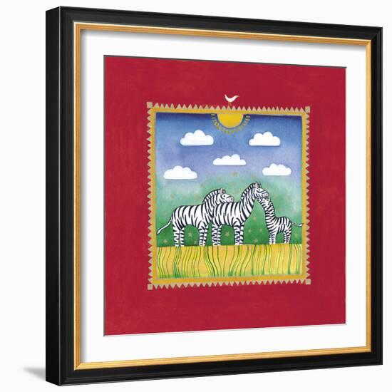 Zebras-Linda Edwards-Framed Giclee Print