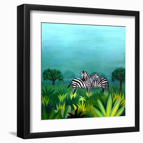 Zebras-null-Framed Art Print