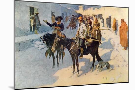 Zebulon Pike Entering Santa Fe, Illustration Published in 'Collier's Weekly', 1906-Frederic Sackrider Remington-Mounted Giclee Print