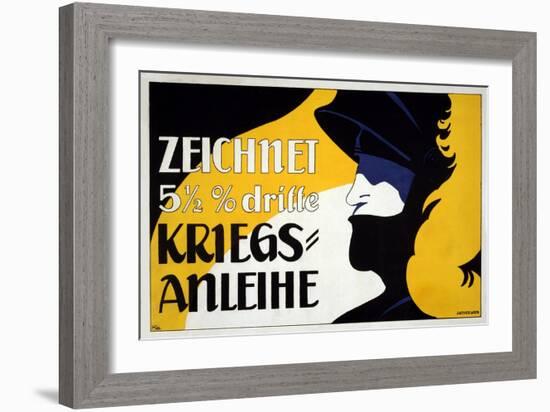 Zeichnet 5 1/2% Dritte Kriegs-Anleihe, Pub. 1917-Heinrich Lefler-Framed Giclee Print