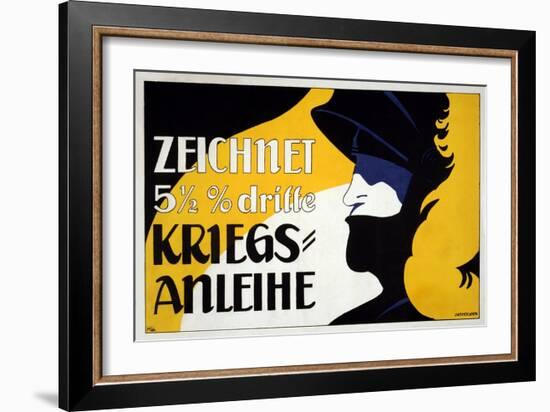 Zeichnet 5 1/2% Dritte Kriegs-Anleihe, Pub. 1917-Heinrich Lefler-Framed Giclee Print