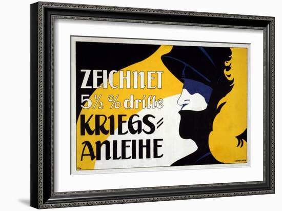 Zeichnet 5 1/2% Dritte Kriegs-Anleihe, Pub. 1917-Heinrich Lefler-Framed Giclee Print