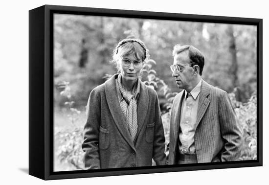 Zelig by WoodyAllen with Mia Farrow and Woody Allen, 1983 (b/w photo)-null-Framed Stretched Canvas