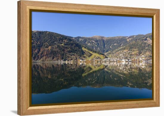 Zeller See Lake with View at Zell Am See, Austria, Salzburg, Pinzgau, Zell Am See-Volker Preusser-Framed Premier Image Canvas