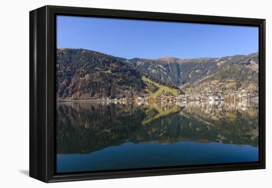 Zeller See Lake with View at Zell Am See, Austria, Salzburg, Pinzgau, Zell Am See-Volker Preusser-Framed Premier Image Canvas