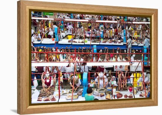 Zelyony Bazar (Green Market), Meat Market, Almaty, Kazakhstan, Central Asia, Asia-G&M Therin-Weise-Framed Premier Image Canvas
