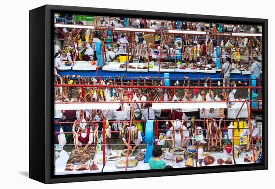 Zelyony Bazar (Green Market), Meat Market, Almaty, Kazakhstan, Central Asia, Asia-G&M Therin-Weise-Framed Premier Image Canvas