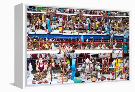 Zelyony Bazar (Green Market), Meat Market, Almaty, Kazakhstan, Central Asia, Asia-G&M Therin-Weise-Framed Premier Image Canvas