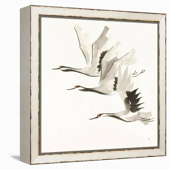 Zen Cranes II Warm-Chris Paschke-Framed Stretched Canvas