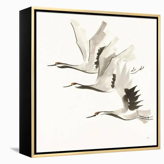 Zen Cranes II Warm-Chris Paschke-Framed Stretched Canvas