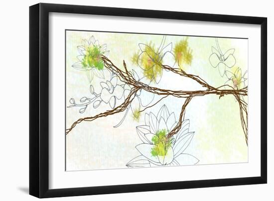 Zen Floral Panel 1-Jan Weiss-Framed Art Print