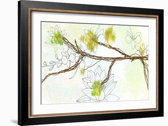 Zen Floral Panel 1-Jan Weiss-Framed Art Print