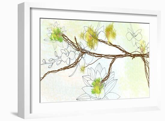 Zen Floral Panel 1-Jan Weiss-Framed Art Print