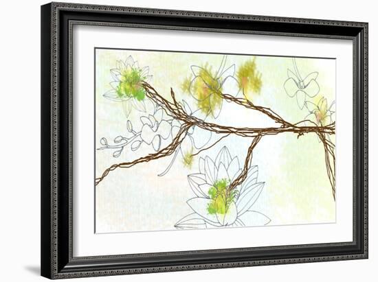 Zen Floral Panel 1-Jan Weiss-Framed Art Print