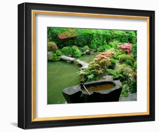 Zen Garden, Kyoto, Japan-Shin Terada-Framed Photographic Print