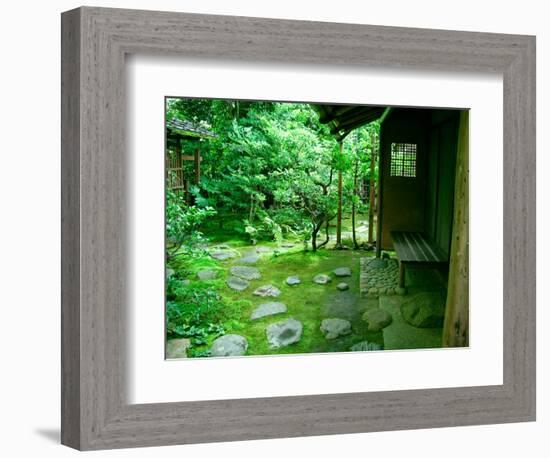 Zen Garden, Kyoto, Japan-Shin Terada-Framed Photographic Print