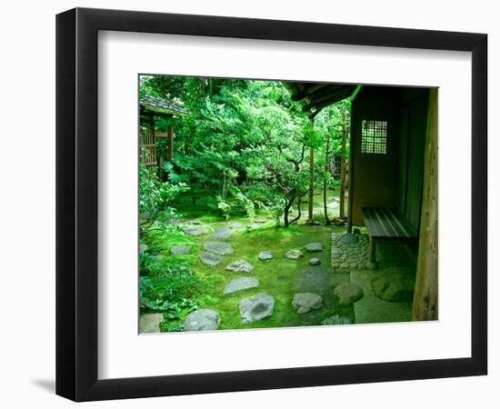 Zen Garden, Kyoto, Japan-Shin Terada-Framed Photographic Print