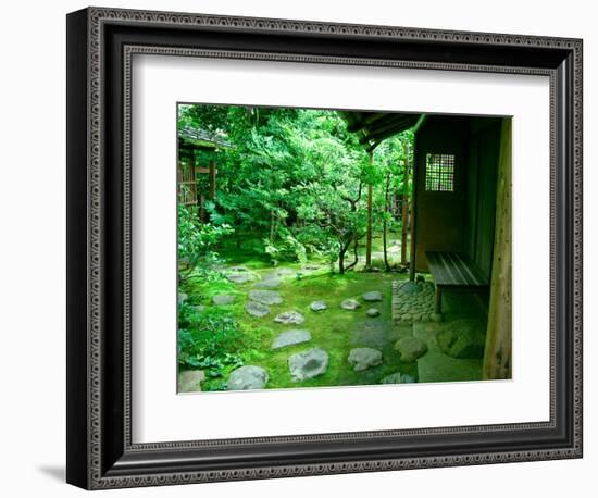 Zen Garden, Kyoto, Japan-Shin Terada-Framed Photographic Print