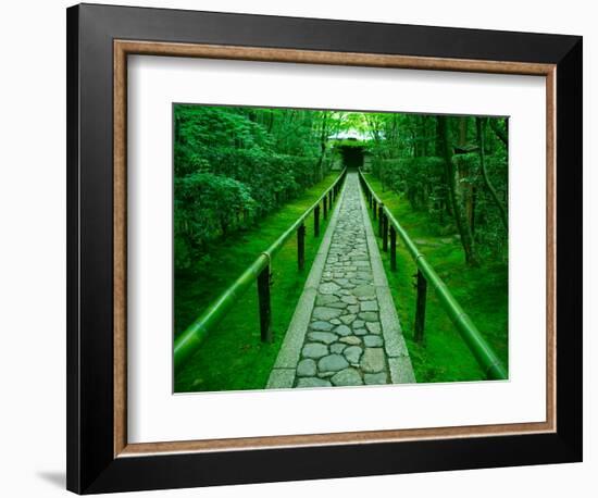 Zen Garden, Kyoto, Japan-Shin Terada-Framed Photographic Print