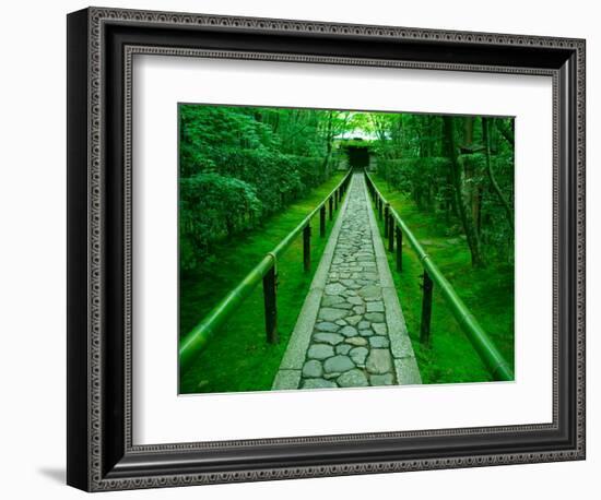 Zen Garden, Kyoto, Japan-Shin Terada-Framed Photographic Print