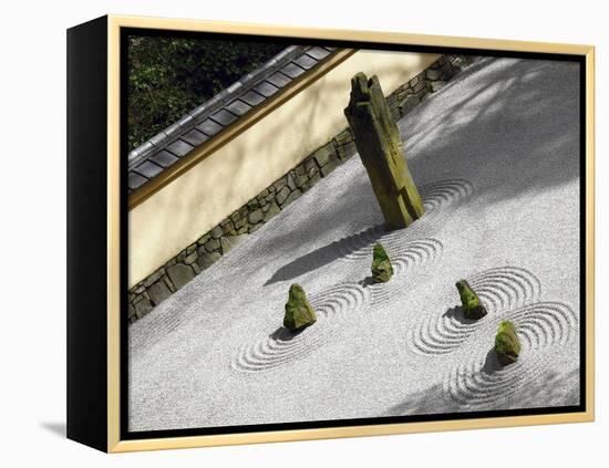 Zen Garden, Portland Japanese Garden, Portland, Oregon, USA-Michel Hersen-Framed Premier Image Canvas